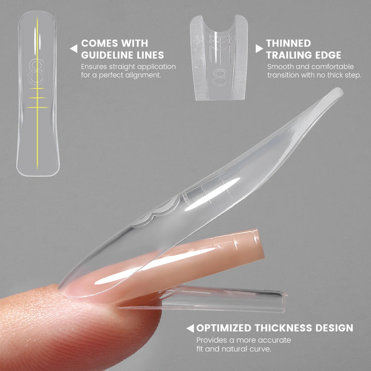 Original YOKEFELLOW Sandwich Dual Nail Form Short Stiletto Nail Extension Form 240pcs Top Form Bottom Form For Quick Nail Extensions IM222
