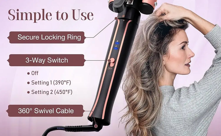Curling Iron Set 5-in-1 Hair Curler with 3 Barrel Hair Crimper, Hair Straightener - Waver Heating Styling Tools for Women