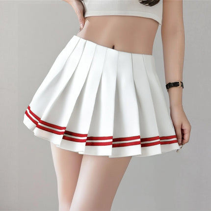 Mode im Preppy-Stil für Damen Faltenröcke 2025 Frühling Sommer neue A-Linie süßes kurzes Kleid Mädchen hoher Bund Patchwork-Rock Streetwear