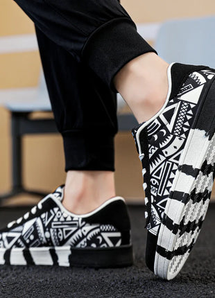 Nuove Scarpe Estive alla Moda per Uomo, Sneakers Sportive Antiscivolo da Passeggio, Scarpe Casual in Tela con Motivi, Zapatos Maschili