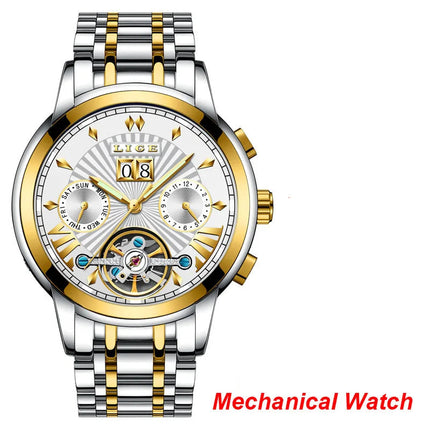 Orologi da Polso Meccanici Automatici LIGE 2026 per Uomo, Marca di Lusso, Orologio da Uomo con Tourbillon, Moda Business, Impermeabile platinumshop