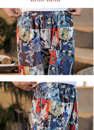 Pantaloni Harem da Uomo 2026 Stile Retrò con Stampa, Pantaloni Jogger Larghi e Comodi con Cavallo Ribassato, Stile Nepal Oversize, Pantaloni Casual da Uomo con Cavallo Ribassato