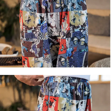 Pantaloni Harem da Uomo 2026 Stile Retrò con Stampa, Pantaloni Jogger Larghi e Comodi con Cavallo Ribassato, Stile Nepal Oversize, Pantaloni Casual da Uomo con Cavallo Ribassato