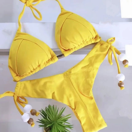 RUOTONGSEPT 2025 Nuovo Sexy Costume da Bagno Triangolare in 13 Colori per Donne, Bikini Brasiliano, Costume Push-Up, Set Bikini da Spiaggia platinumshop