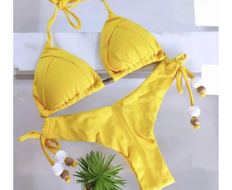 RUOTONGSEPT 2025 Nuovo Sexy Costume da Bagno Triangolare in 13 Colori per Donne, Bikini Brasiliano, Costume Push-Up, Set Bikini da Spiaggia platinumshop