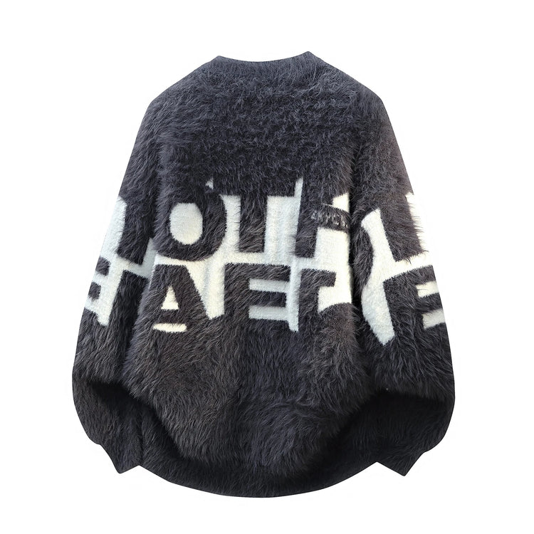 2026 Winter Fashion Sweater Men Casual Knit Pullovers Mens Thick Warm letter pattern Sweaters Men's Daily Warm sweaters male