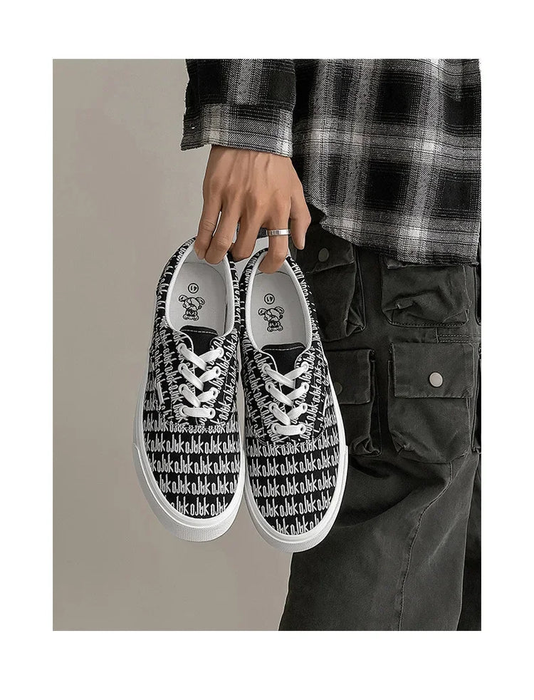 Designer Canvas Casual shoes for men  Flats Vulcanized Shoes Original printed sneakers male Skateboard street shoes men Tennis