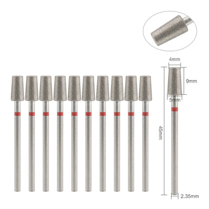 10Pcs Diamond Milling Cutter For Manicure Electric Nail Drill Bits Accessory Pedicure Machine Nail File Gel Remover Tool uñas Accesorios Y Herramientas