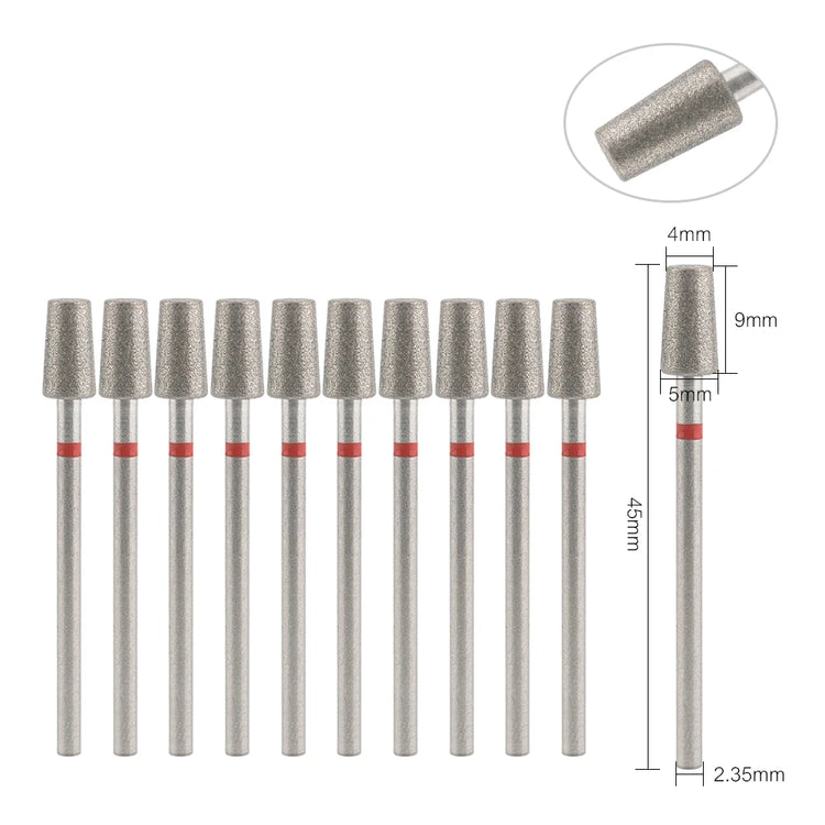 10Pcs Diamond Milling Cutter For Manicure Electric Nail Drill Bits Accessory Pedicure Machine Nail File Gel Remover Tool uñas Accesorios Y Herramientas