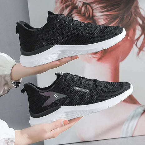2025New Women's Trendy Sports Shoes Fashion Mesh Casual Shoes Lightweight Breathable Running Shoes PlatiNum
