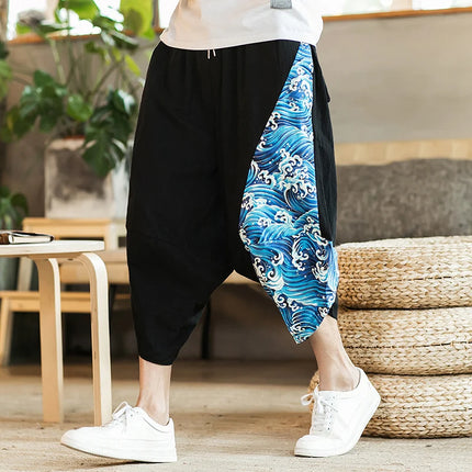 Pantaloncini Estivi da Spiaggia per Uomo, Nuova Stampa Hawaiana, Comodi Pantaloni a Tre Quarti in Cotone Traspirante, Moda Casual Maschile