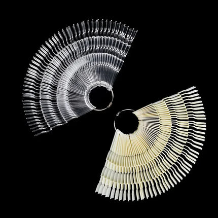 50pcs Set 150 Tips 3 Knots Fan Nail Art Display Swatch Chart UV Gel Polish Practice Color Card Palette Tool 2027