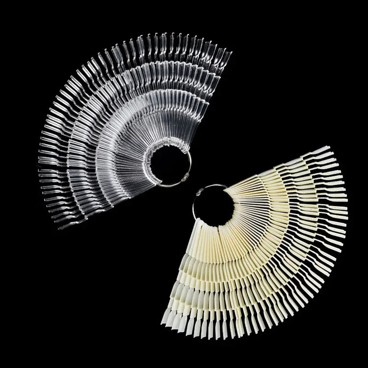 50pcs Set 150 Tips 3 Knots Fan Nail Art Display Swatch Chart UV Gel Polish Practice Color Card Palette Tool 2027