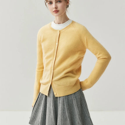 Chic Women's Pleated Skirt 100% Merino Wool Sweater  Knit Short Skirt Mini Skirts Autumn Winter Umbrella Wave Skirt Sweet Dress PlatiNum