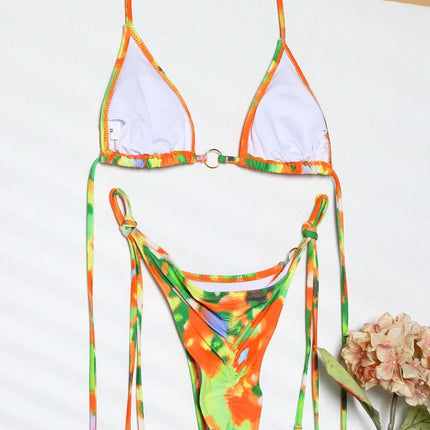 Miyouj Nuovi Bikini Stampati Costumi da bagno Donna Costume da bagno sexy Fasciatura Bikini Set 2024 Beachwear String Costumi da bagno Micro Biquinis platinumshop