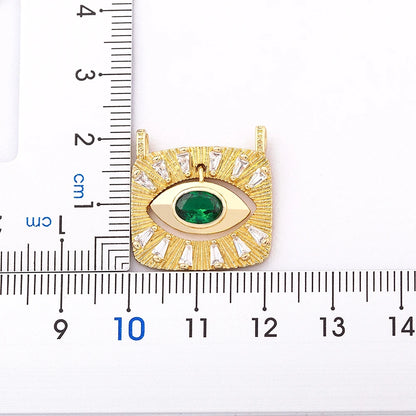 AIBEF Nuovo design creativo Zircone dorato Turco Evil Eye Collana con ciondolo quadrato Collana da donna Hip Hop Street Jewelry Party Regalo fortunato
