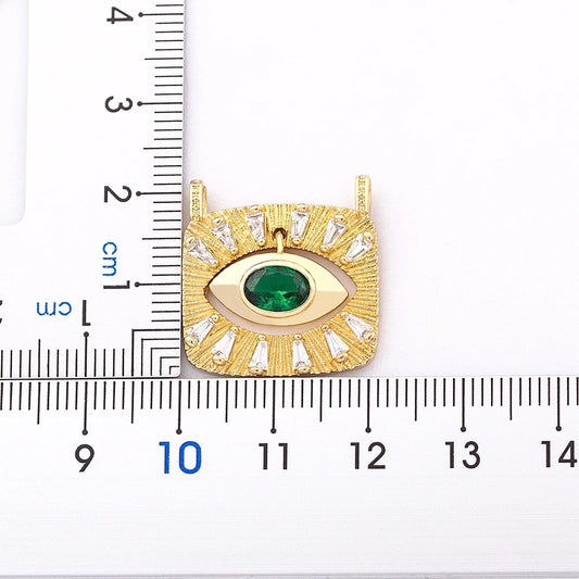 AIBEF Nuovo design creativo Zircone dorato Turco Evil Eye Collana con ciondolo quadrato Collana da donna Hip Hop Street Jewelry Party Regalo fortunato