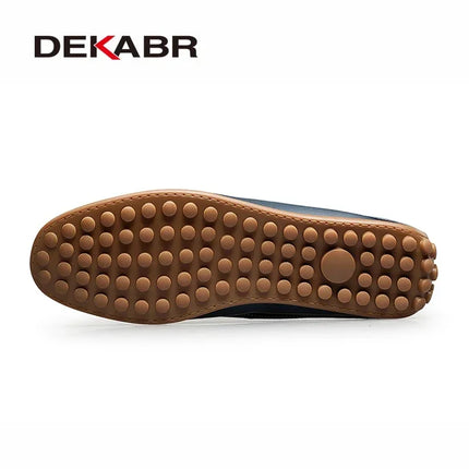 DEKABR Uomo Casual Appartamenti Moda Mocassini morbidi in vera pelle Mocassini di marca Scarpe da uomo traspiranti di alta qualità Plus Size 36-47