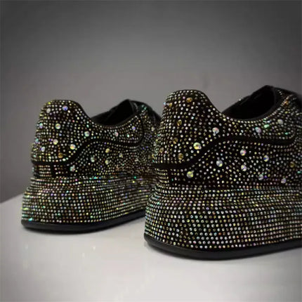 Luxury New Men Rhinestone Lace Up All Match Brand Shoes Causal Flats Loafers Sports Walking Sneakers Zapatos Hombre Vest