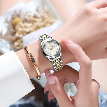 POEDAGAR orologi da donna di marca di lusso impermeabile luminoso data settimana orologio al quarzo per donna orologio da donna di moda in acciaio inossidabile platinumshop