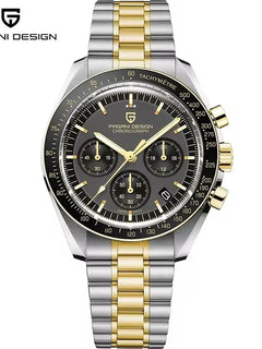PAGANI DESIGN 500 Orologio da Uomo di Lusso con Tachimetro Circolare, Cronografo Sportivo, Vetro Zaffiro AR, Movimento Giapponese, Acciaio 316L, Luminoso