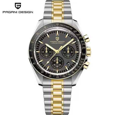 PAGANI DESIGN 500 Orologio da Uomo di Lusso con Tachimetro Circolare, Cronografo Sportivo, Vetro Zaffiro AR, Movimento Giapponese, Acciaio 316L, Luminoso