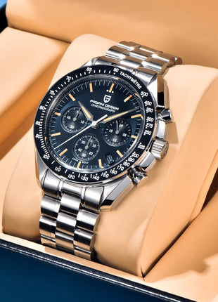 PAGANI DESIGN Nuovo Orologio da Uomo di Lusso al Quarzo con Vetro Zaffiro AR, Cronografo Sportivo Impermeabile 500 ATM, Movimento Giapponese, Luminoso, in Acciaio 316L