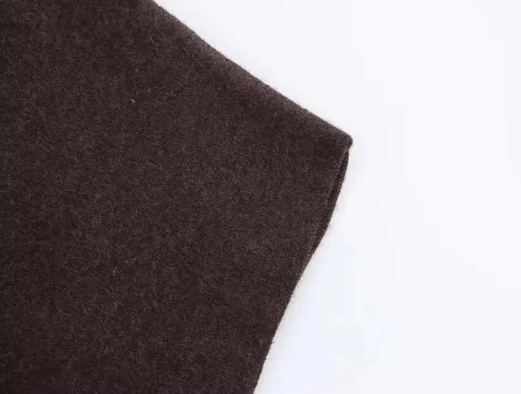 Asymmetric Knit Poncho Cape Loose Solid Color Minimalist Warm Shawl Wrap Outerwear Commuter High Street Pullover 202606H