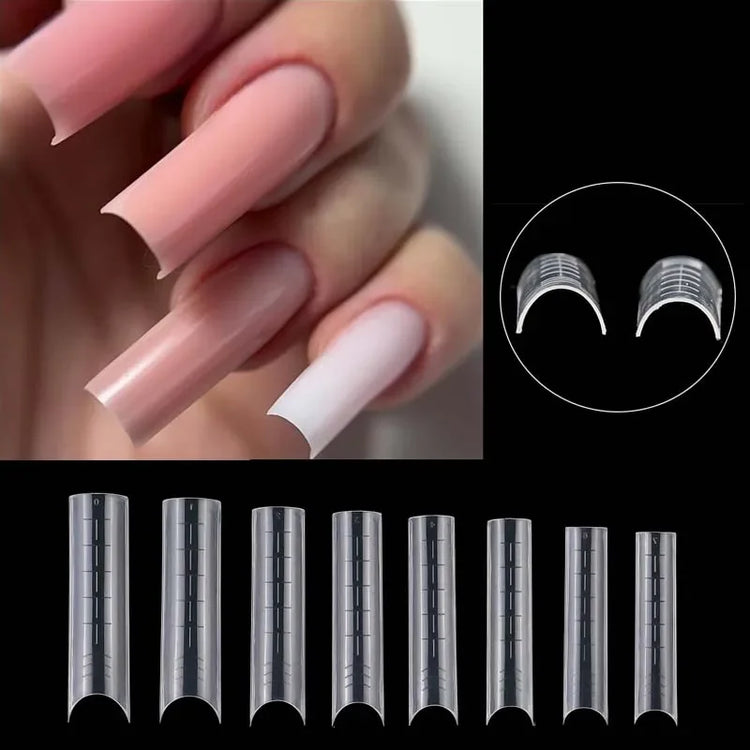 Poly Nail Gel Nail Forms Molds Full Cover Arch Square Dual Nail Forms Extension False Nail Tips for Manicure Manicure Tools 60Pc 2028