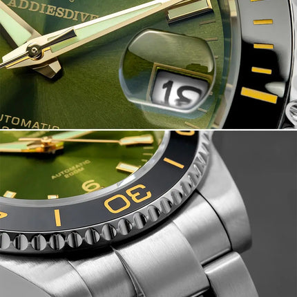 ADDIESDIVE Men Fashion Diving Mechanical Watch, Sapphire Crystal 20Bar Ceramic Bezel Super Luminous Stainless Steel Personalized