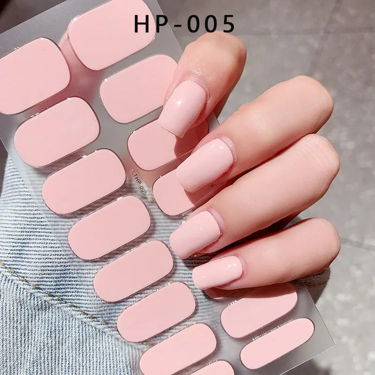 Semi Cured Wraps Fast Gel Nail Sticker Soild Nail Gel Wraps Adhesive Full Cover Gel Nail Decal UV Lamp Cured Manicure Decoration2028