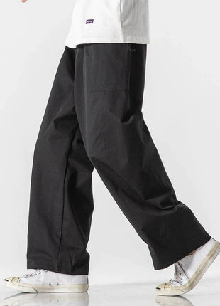 Pantaloni estivi da uomo a gamba larga Pantaloni moda casual solidi leggeri e sottili Harun Pantaloni da jogging larghi da uomo Pantaloni cargo Streetwear Taglie forti 5XL
