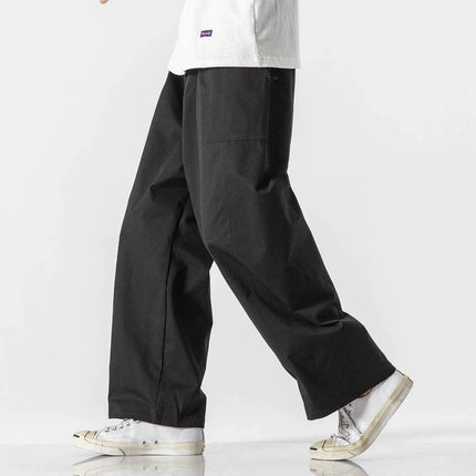 Pantaloni estivi da uomo a gamba larga Pantaloni moda casual solidi leggeri e sottili Harun Pantaloni da jogging larghi da uomo Pantaloni cargo Streetwear Taglie forti 5XL