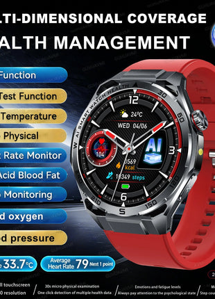 Nuovo Smartwatch 2026 con Analisi del Grasso Corporeo ECG+PPG, Acido Urico, Pressione Sanguigna, Ossigeno nel Sangue, Chiamate Bluetooth, Orologio Sportivo Intelligente per Uomini e Donne platinumshop