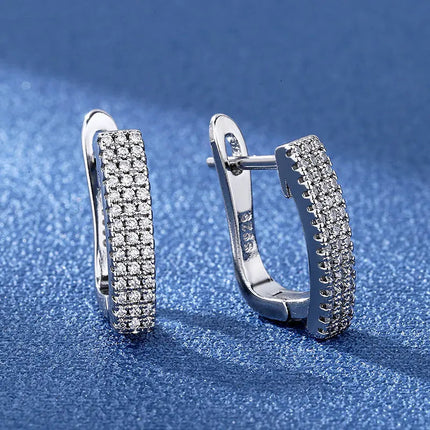 Orecchini in argento sterling 925 gioielli di alta qualità retrò modello semplice orecchini con zirconi bianchi viola vendita calda platinumshop