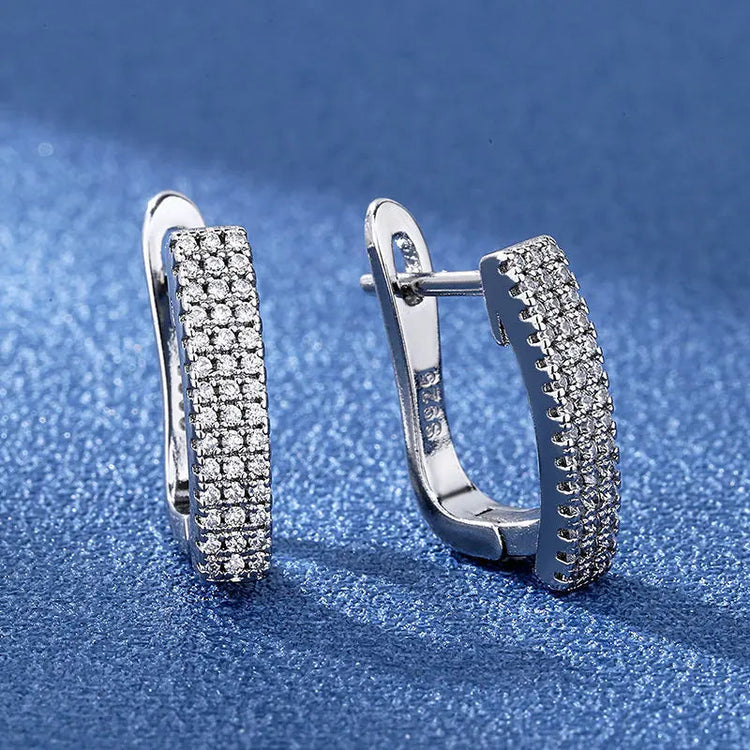 Orecchini in argento sterling 925 gioielli di alta qualità retrò modello semplice orecchini con zirconi bianchi viola vendita calda platinumshop