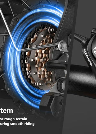 Bicicletta Elettrica KICKWEY K7 Peak 1500W 48V 18.2Ah con Pneumatici Larghi Fuoristrada 20x4.0, Cambio a 7 Velocità, Consegna Rapida, Velocità Massima di 55 Km/h e Autonomia di 100 Km