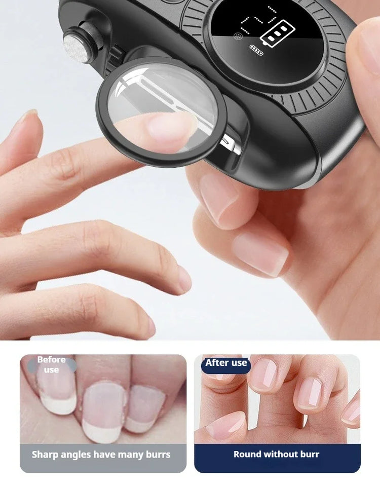 2 IN 1 Electric Nail Clipper Cutter with LED Light Magnifying Glass Automatic Nail for Baby Adult Mini Manicure Tools Nail Care