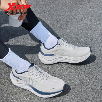 Xtep Cloud Wing 3.0 Men's Running Shoes 2025 Summer New Stability Shock Absorbing Wear Resistant Soft Sole Sneakers 875319110003 PlatiNum