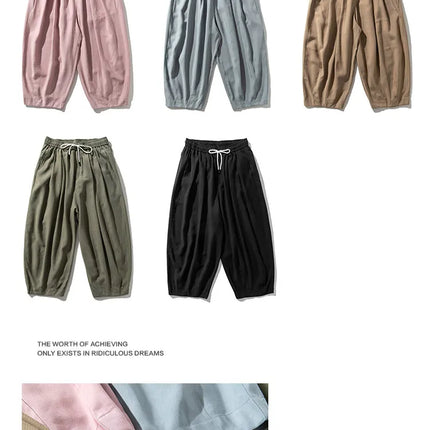 Pantaloni a Gamba Larga da Uomo Oversize Comodi Stile Harajuku Jogger Casual Moda Larga Elastico in Vita Streetwear