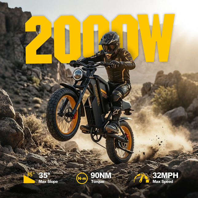 COSWHEEL GT20 Edition 2000W 48V 25A Electric Mountain and Off-road Bicycle, 20-inch All-terrain E-Bike.