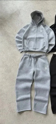 2025 European and American fashion embroidery design men clothing set Y2k street Harajuku Gothic loose couple casual tracksuit PlatiNum