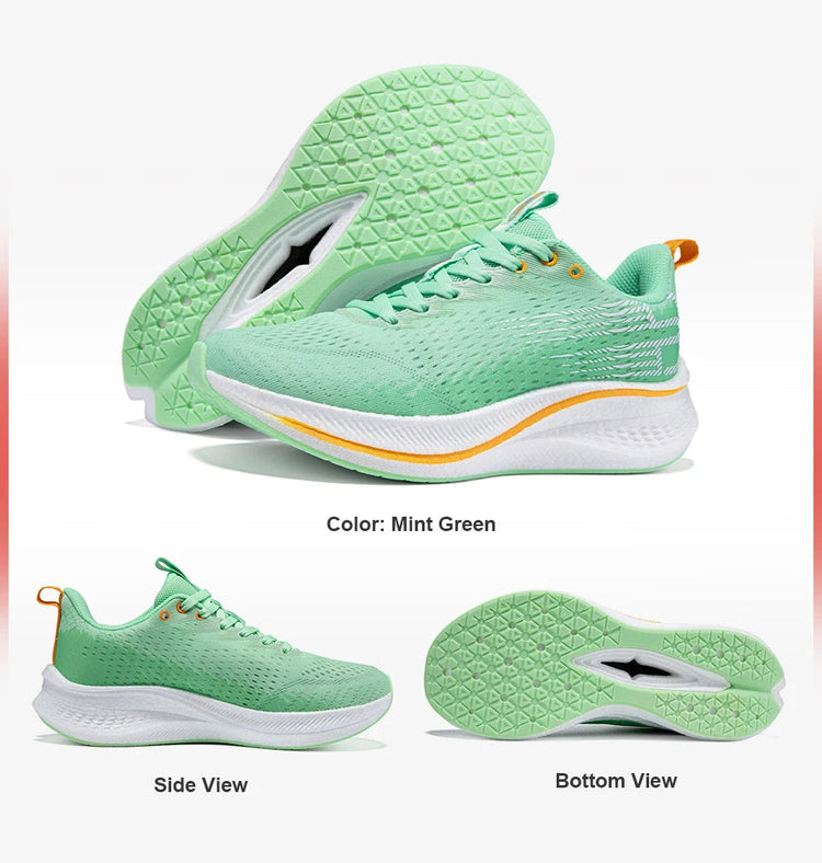 Baasploa Running Shoes Men Carbon Plate Professional Cushioning Anti-slip Sneaker Female Casual Breathable Jogging Sports Shoes PlatiNum