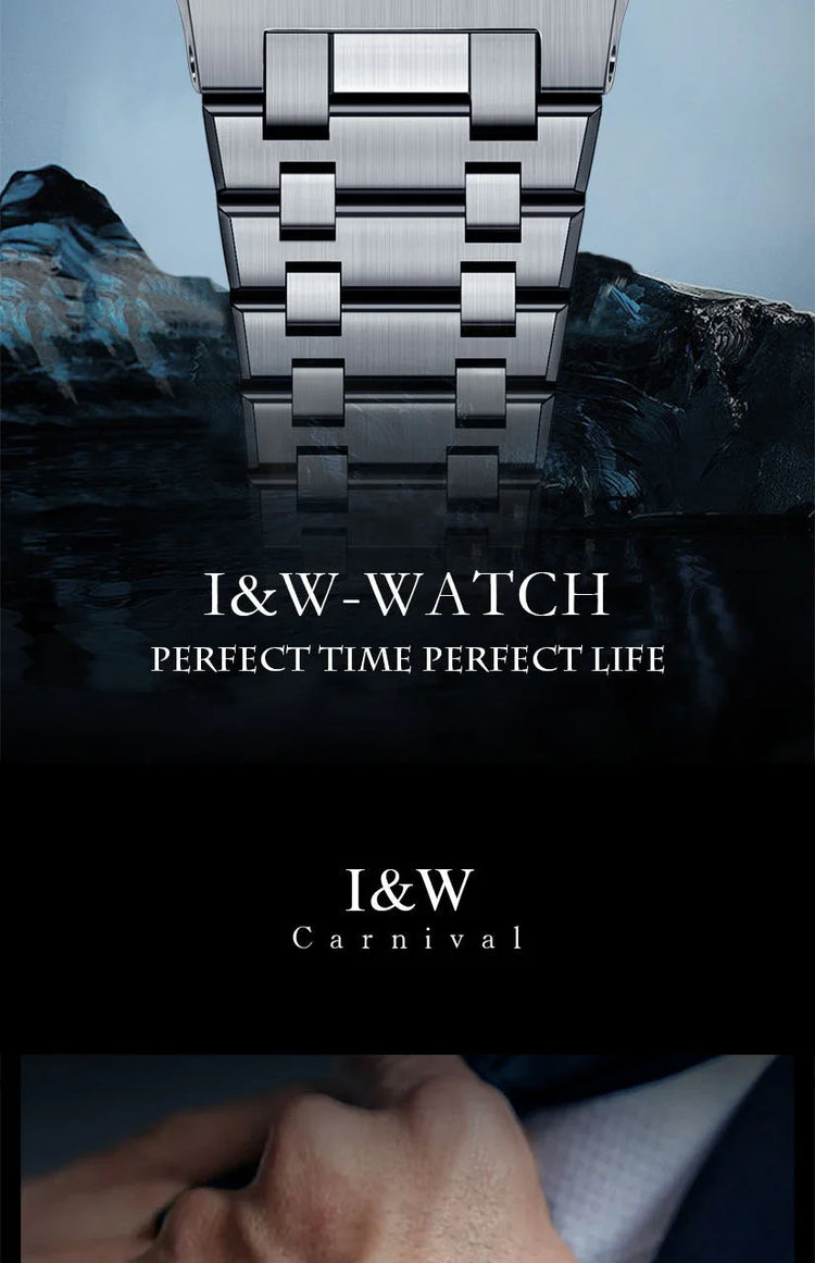Carnival Brand IW High-End Series Luxury Sapphire Mechanical Watch Men 50M Waterproof Imported Movement Automatic Watches Mens
