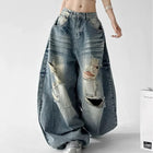 Jeans Larghi da Donna Stile High Street, Denim Distressed, Moda Primavera 2026, Nuovi Arrivi, Pantaloni Lunghi
