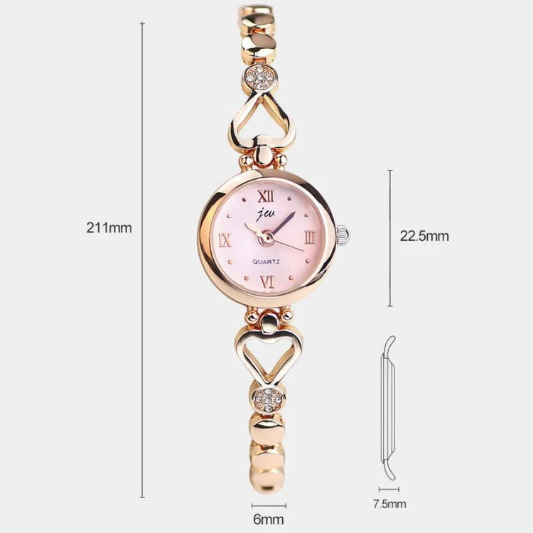 Orologio da polso da donna Orologio da polso di lusso da donna in argento rosa oro squisito con strass Orologio Relogio al quarzo femminile alla moda semplice platinumshop