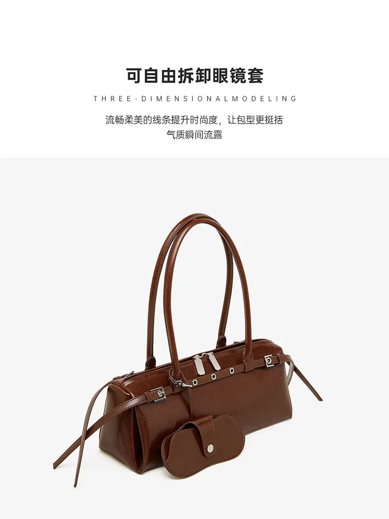 YANATARI underarm cowhide Genuine leather handbags women vintage shoulder bag female  luxury bag high quality long bag