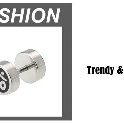 ICAM 1 paio di semplici manubri in acciaio inossidabile uomo/donna orecchini a bottone stile Punk moda acciaio 316L gioielli da uomo regalo 3 colori platinumshop