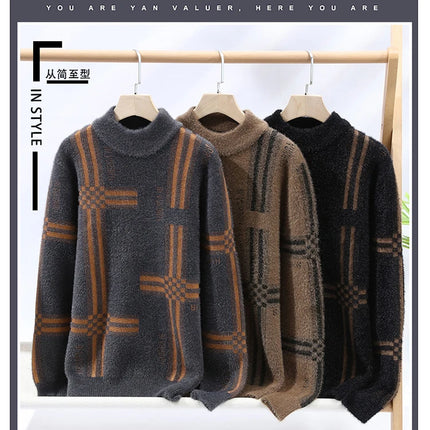 2025 New Winter Fashion Cashmere Sweater Men High Quality Comfortable Mens Sweaters Thick Warm Male Pullover