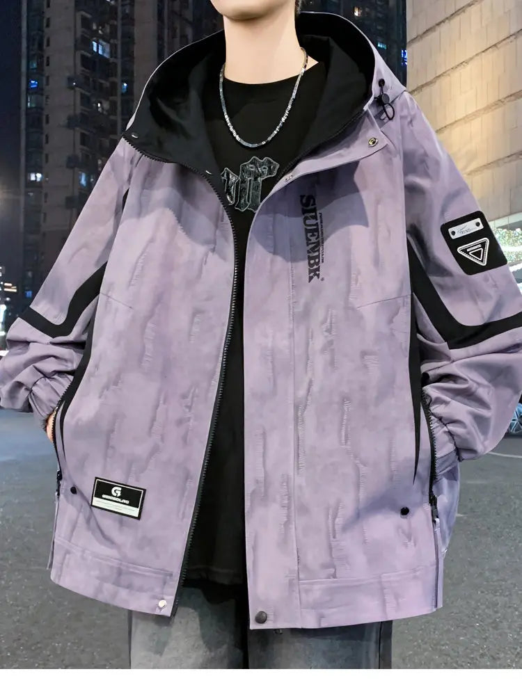 Fashion 2026 Spring Autumn Men's Casual Hooded Jackets Streetwear Windproof Coats Youth Outdoor Plus Size 4XL Hoody Top Clothing